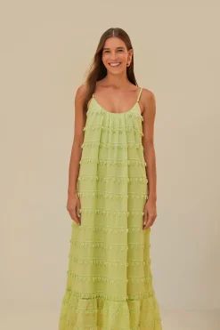 FARM Rio  Robes Longues<Robe longue bordée verte