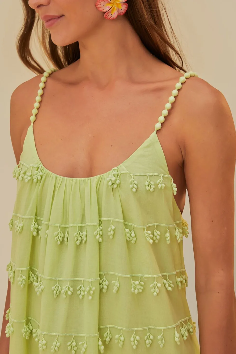 FARM Rio Robes Longues<Robe longue bordée verte