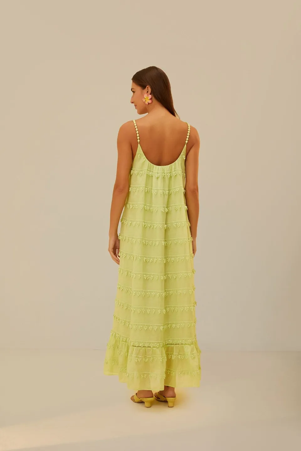FARM Rio Robes Longues<Robe longue bordée verte