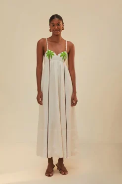 FARM Rio  Robes Longues<Robe longue brodée de cocotiers