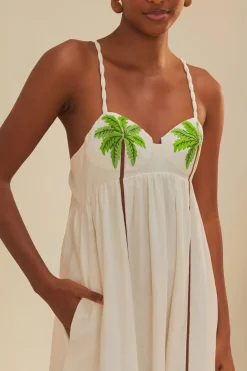 FARM Rio  Robes Longues<Robe longue brodée de cocotiers