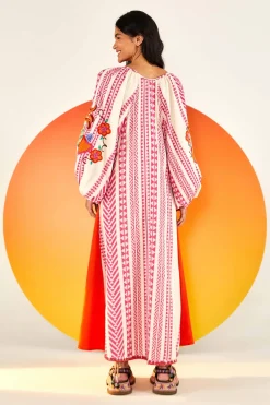 FARM Rio Robes Midi<Robe longue brodée en jacquard