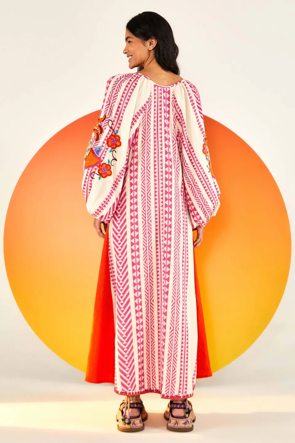 FARM Rio Robes Midi<Robe longue brodée en jacquard