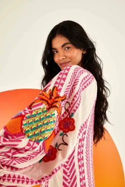 FARM Rio  Robes Midi<Robe longue brodée en jacquard