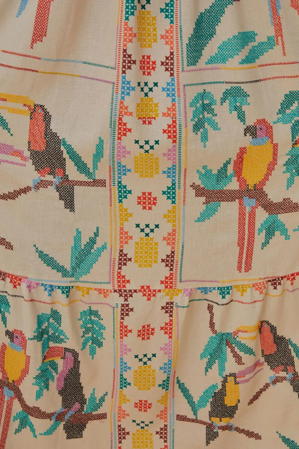 FARM Rio Robes Longues<Robe longue écharpe oiseaux cousus