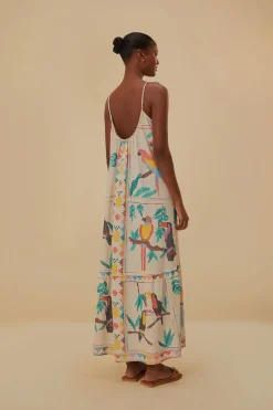 FARM Rio Robes Longues<Robe longue écharpe oiseaux cousus