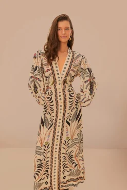 FARM Rio Robes Longues<Robe longue classique nature sable