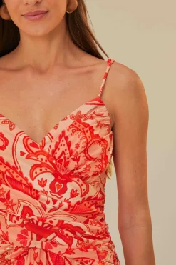 FARM Rio  Robes Longues<Robe longue croisée rouge Jaipur