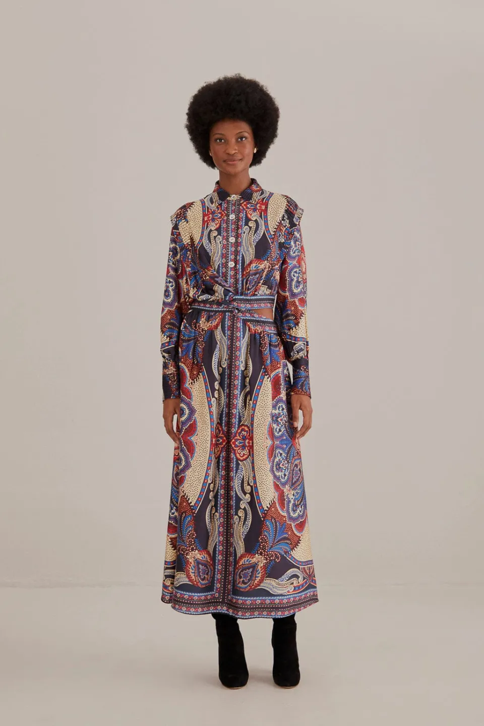 FARM Rio Robes Longues<Robe longue découpée multicolore Energy avec foulard