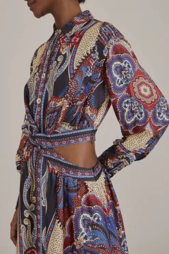 FARM Rio Robes Longues<Robe longue découpée multicolore Energy avec foulard