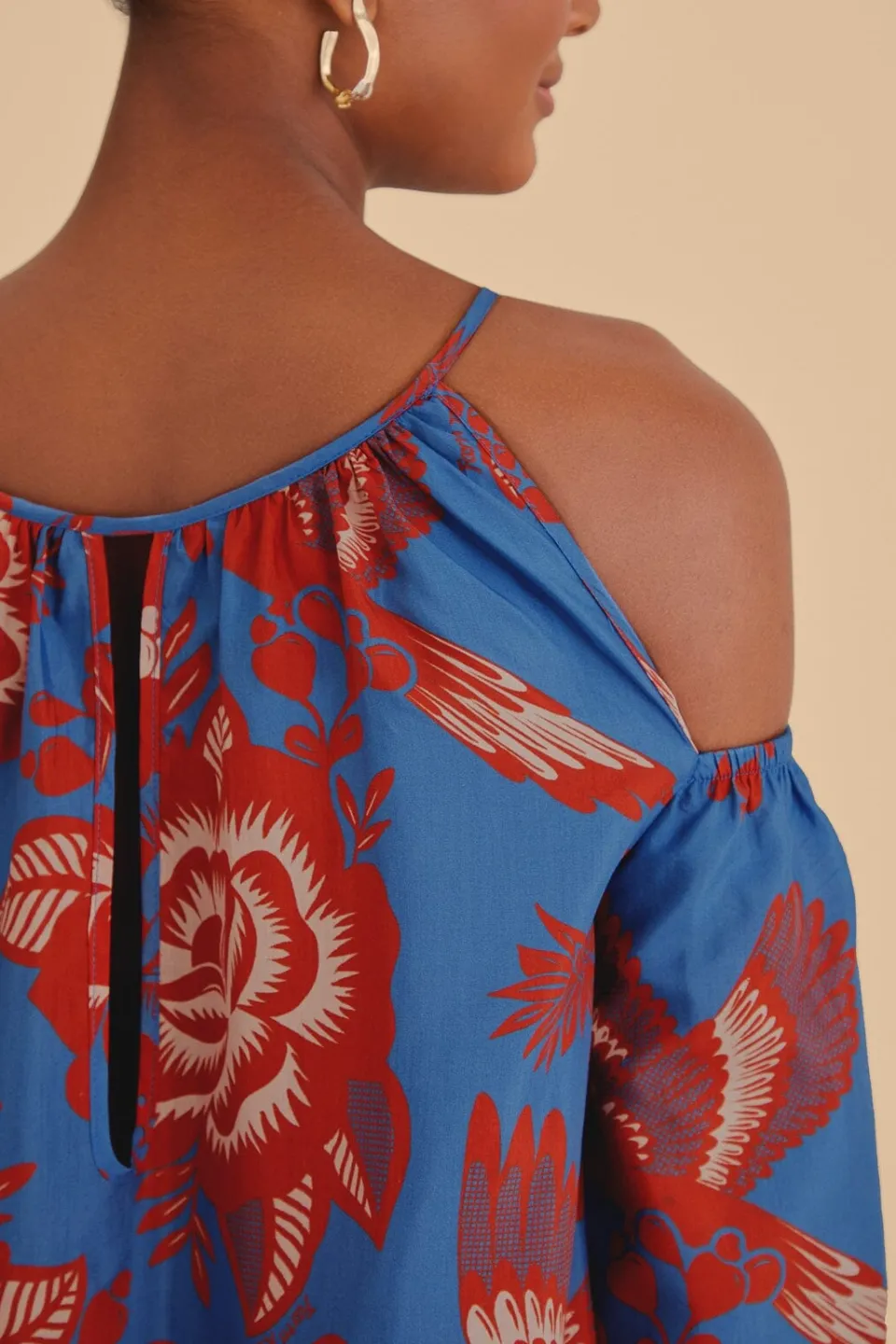 FARM Rio Robes Longues<Robe longue de jardin en dentelle bleu clair