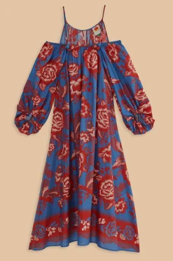 FARM Rio Robes Longues<Robe longue de jardin en dentelle bleu clair