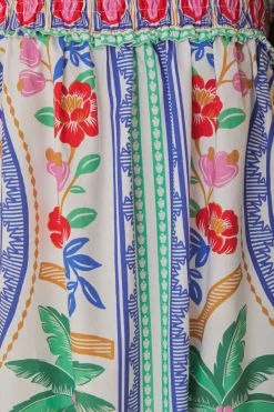 FARM Rio  Robes Longues<Robe longue de plage à fleurs blanc cassé