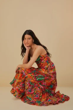 FARM Rio  Robes Longues<Robe longue de printemps sans manches rose perlée