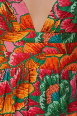 FARM Rio  Robes Longues<Robe longue de printemps sans manches rose perlée