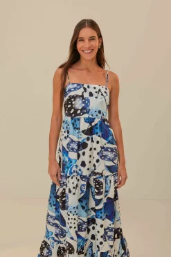 FARM Rio  Robes Longues<Robe longue en coton biologique Off-White Mantas