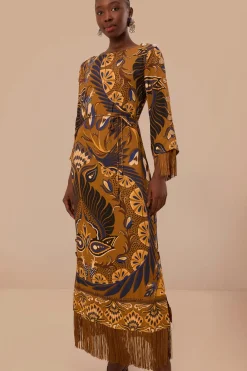 FARM Rio  Robes Longues<Robe longue en viscose LENZING™ ECOVERO™ Gold Heart Forest