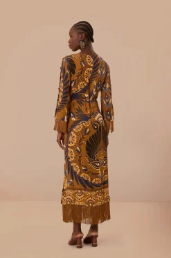 FARM Rio  Robes Longues<Robe longue en viscose LENZING™ ECOVERO™ Gold Heart Forest