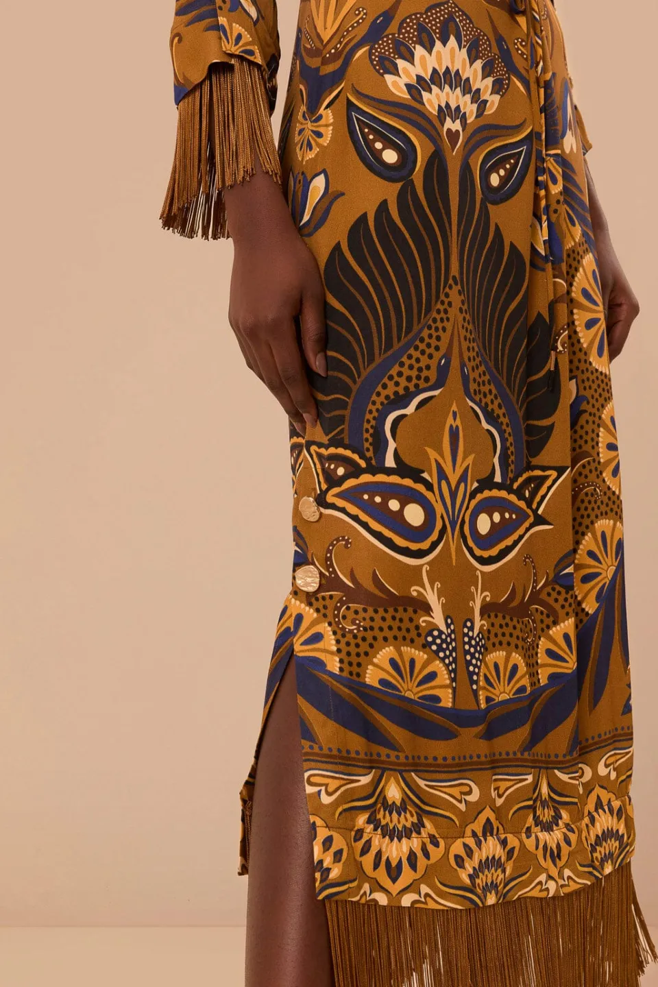 FARM Rio Robes Longues<Robe longue en viscose LENZING™ ECOVERO™ Gold Heart Forest
