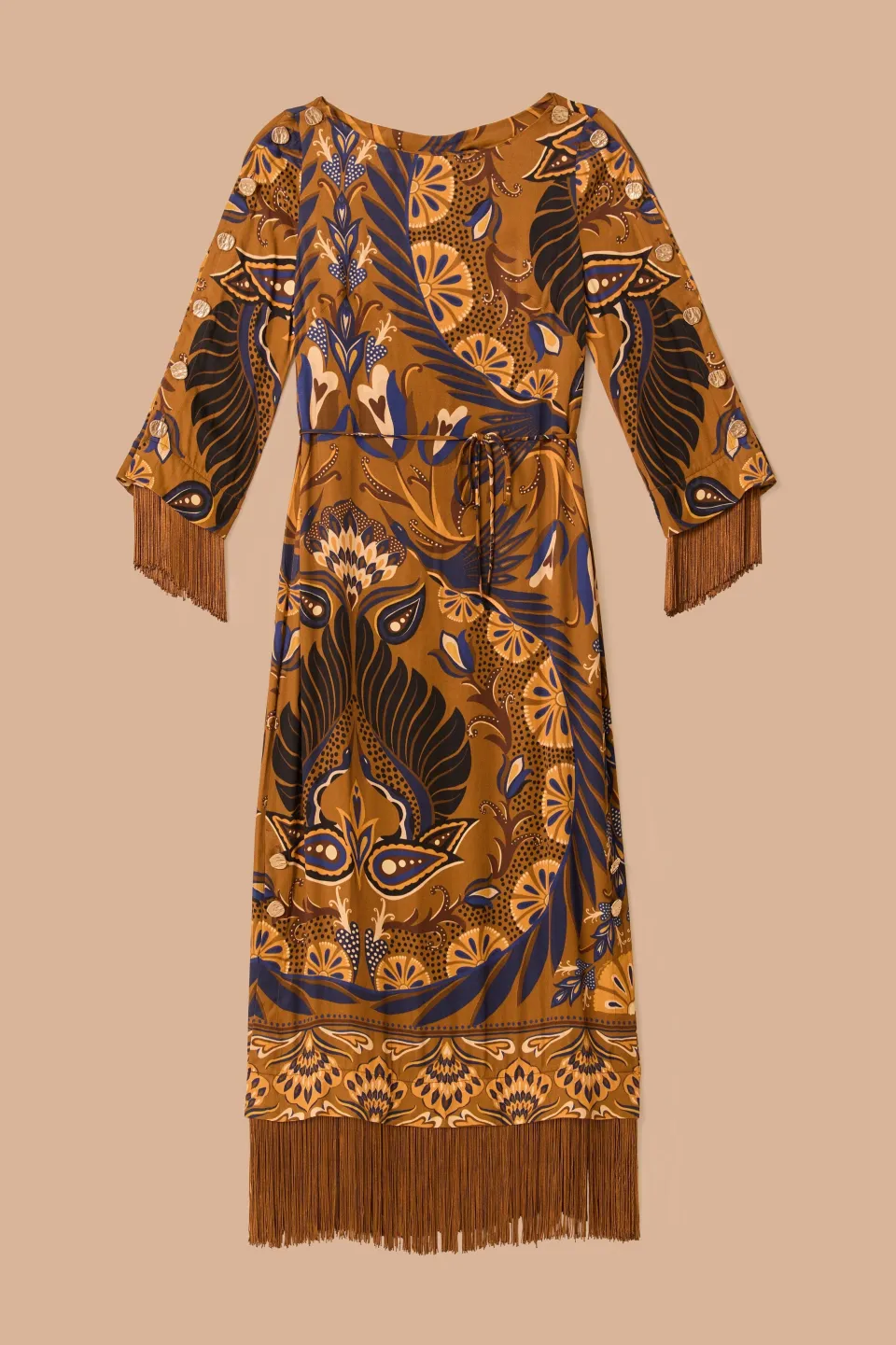 FARM Rio Robes Longues<Robe longue en viscose LENZING™ ECOVERO™ Gold Heart Forest