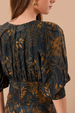 FARM Rio  Robes Longues<Robe longue en viscose LENZING™ ECOVERO™ à pois bleu sarcelle