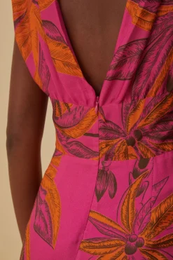 FARM Rio  Robes Longues<Robe longue en viscose Lenzing™ Ecovero™ Pink Beach Forest