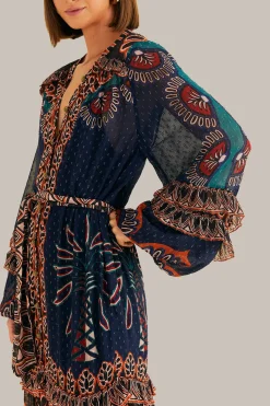 FARM Rio  Robes Longues<Robe longue fendue en tapisserie Ainika orange