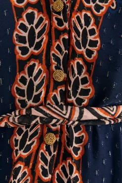 FARM Rio Robes Longues<Robe longue fendue en tapisserie Ainika orange