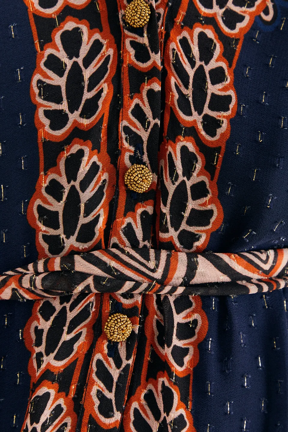 FARM Rio Robes Longues<Robe longue fendue en tapisserie Ainika orange