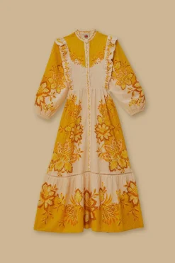 FARM Rio  Robes Longues<Robe longue fleurie crème Aura