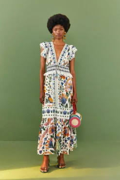 FARM Rio  Robes Longues<Robe longue jardin d'été blanche