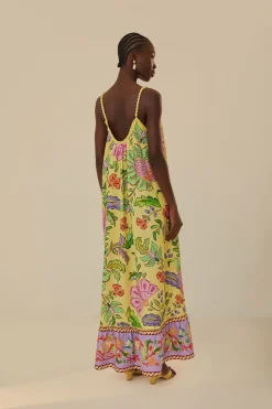 FARM Rio  Robes Longues<Robe longue jaune à fleurs et insectes