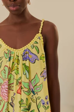 FARM Rio  Robes Longues<Robe longue jaune à fleurs et insectes
