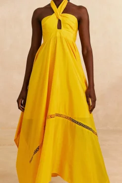 FARM Rio  Robes Longues<Robe longue jaune sans manches