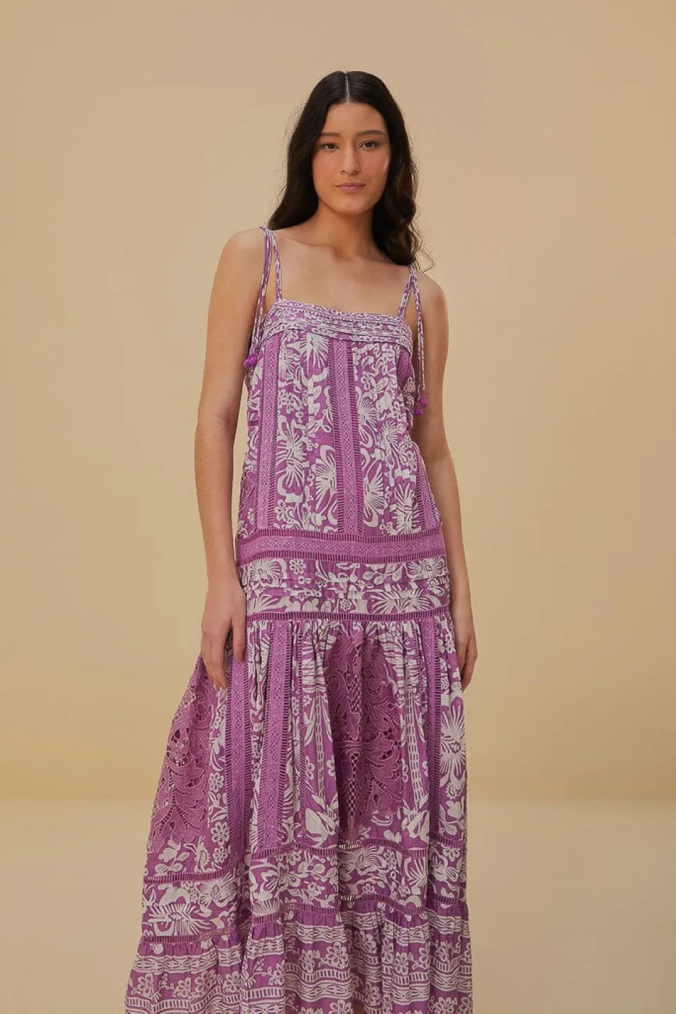 FARM Rio Robes Longues<Robe longue lilas Sweet Garden sans manches