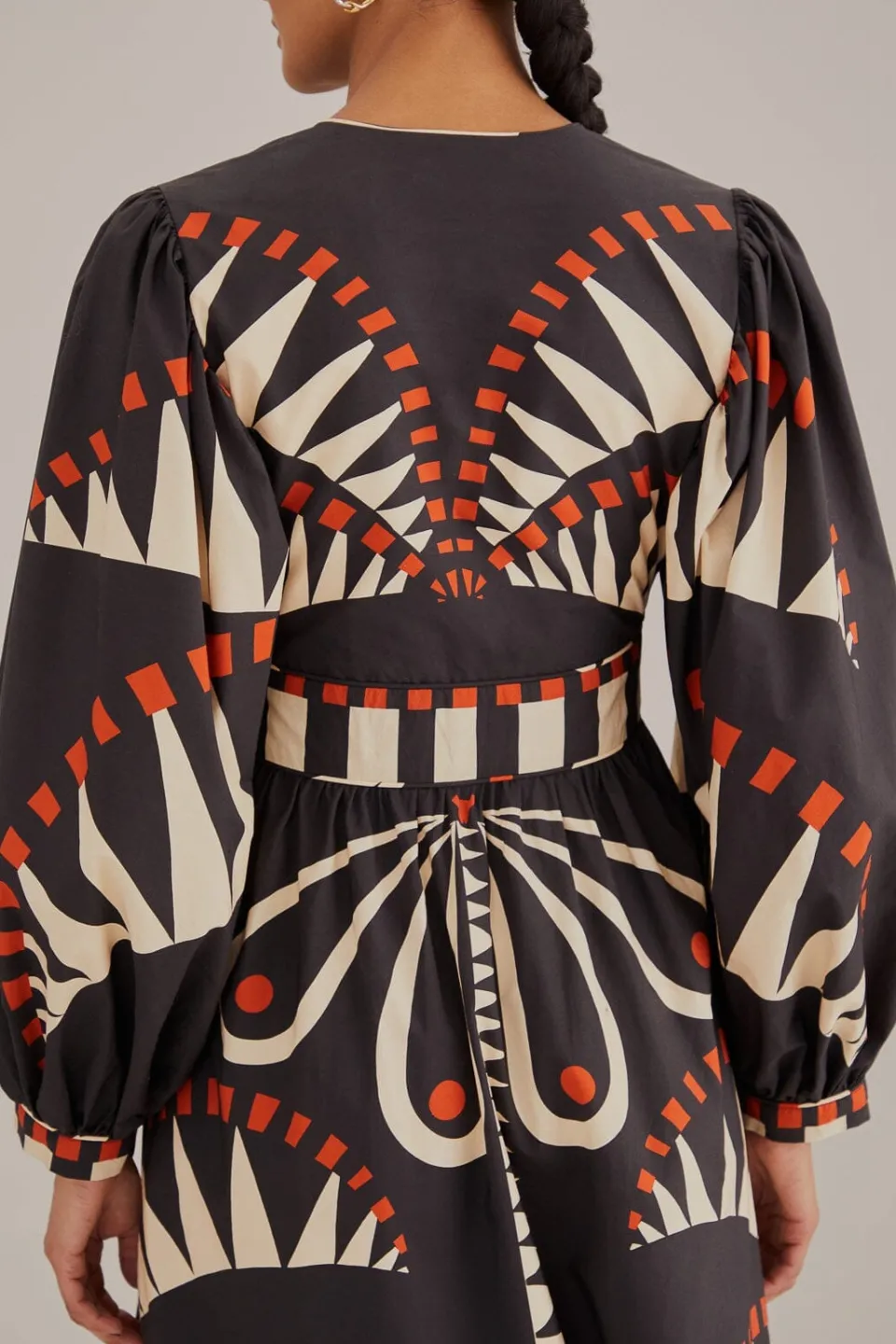 FARM Rio Robes Longues<Robe longue noire à manches bouffantes Coconut Grove