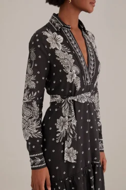 FARM Rio  Robes Longues<Robe longue noire à motif cachemire Bloom