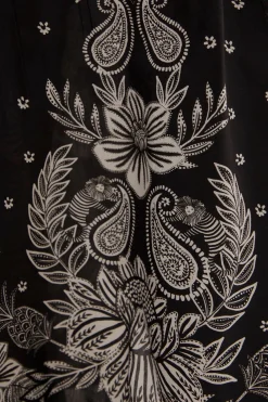 FARM Rio Robes Longues<Robe longue noire à motif cachemire Bloom