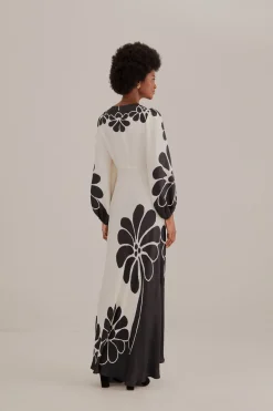 FARM Rio  Robes Longues<Robe longue noire en viscose Lenzing™ Ecovero™ à découpes Palermo