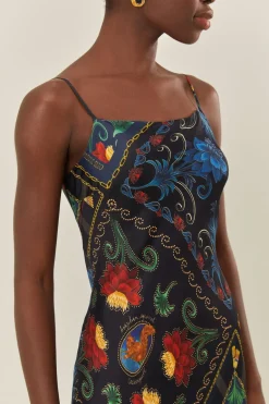 FARM Rio  Robes Longues<Robe longue noire sans manches en LENZING™ ECOVERO™ avec foulards arab