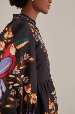 FARM Rio Robes Longues<Robe longue noire Winter Garden à manches longues
