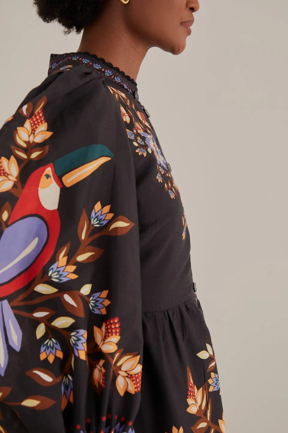 FARM Rio Robes Longues<Robe longue noire Winter Garden à manches longues