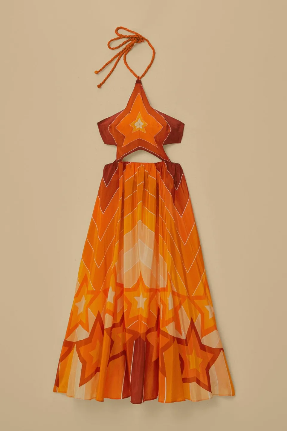 FARM Rio Robes Longues<Robe longue orange à rayures dégradées