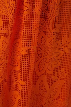FARM Rio  Robes Longues<Robe longue orange sans manches en guipure