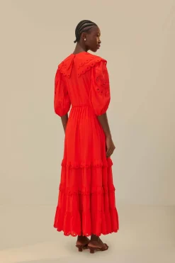 FARM Rio  Robes Longues<Robe longue Richelieu rouge colibri