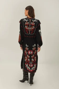 FARM Rio  Robes Longues<Robe longue Richilieu à manches longues et motif mandala cajou
