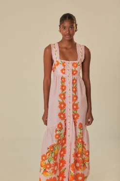 FARM Rio  Robes Longues<Robe longue rose salade de papaye