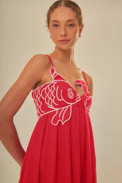 FARM Rio  Hauts Courts|Robes Longues<Robe longue rouge à haut poisson