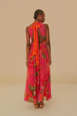 FARM Rio  Robes Longues<Robe longue rouge sans manches à fleurs Pietra