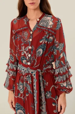 FARM Rio  Robes Longues<Robe longue rouge Tropical Landing